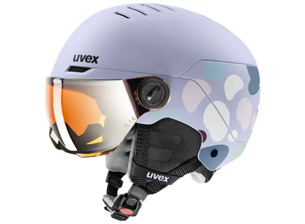 Uvex Rocket Jr Visor ski helmet cool lavender abstract matt