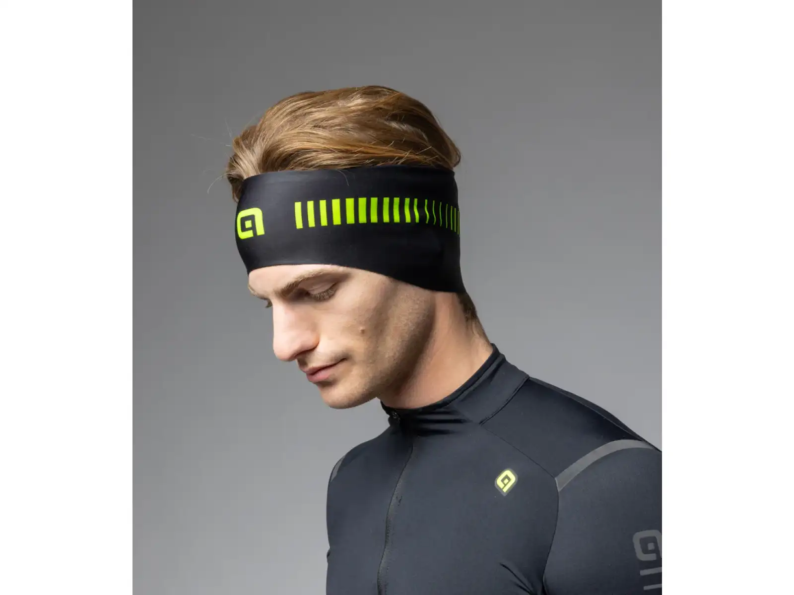 Alé Strada headband Black/Fluo Yellow