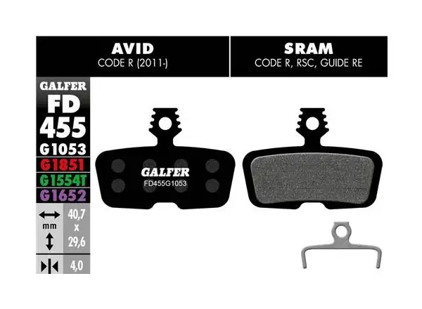 Galfer FD455 Standard G1053 brake pads for Avid/Sram