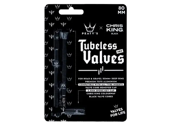 Peatys X Chris King MK2 tubeless valves 80 mm