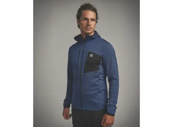 Ortovox Fleece Grid Hoody men's sweatshirt Black Raven