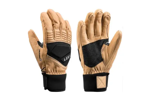 Leki Progressive Copper S, alpine gloves tan/black