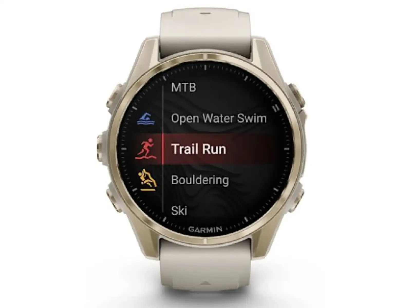 Garmin fenix 8 - 43 mm AMOLED Sapphire smart watch Soft Gold Fog grey