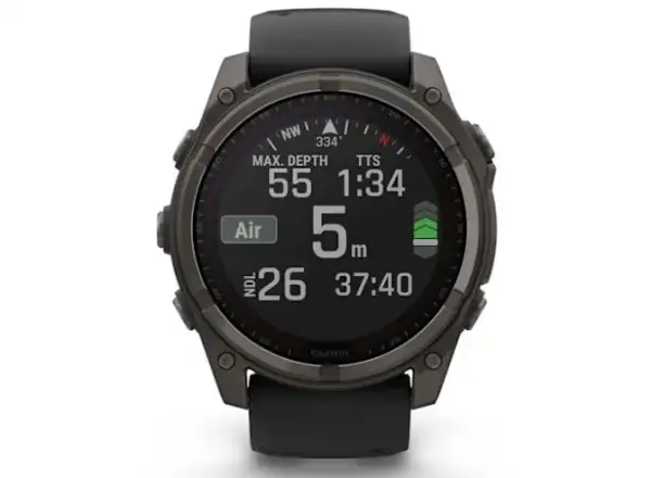 Garmin fenix 8 - 51 mm Solar Sapphire smart watch Carbon DLC Titanium Black/Pebble Gray