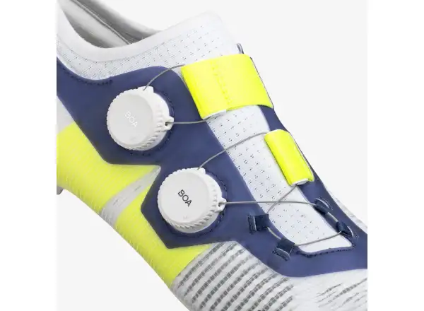 Fizik Vento Vega Carbon road cycling shoes White/Yellow Fluo