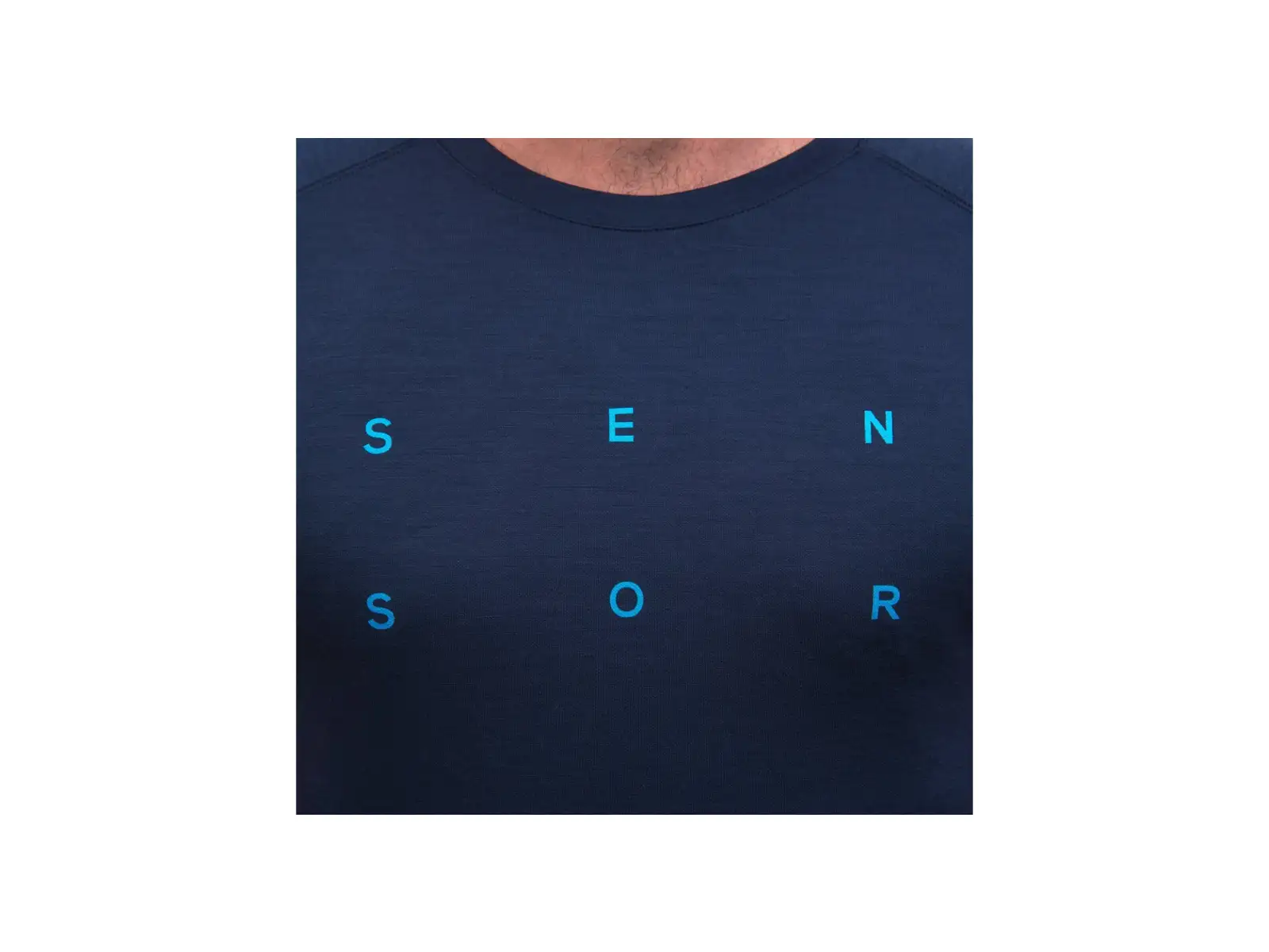 Sensor Merino Blend Typo men's T-shirt short sleeve Deep Blue