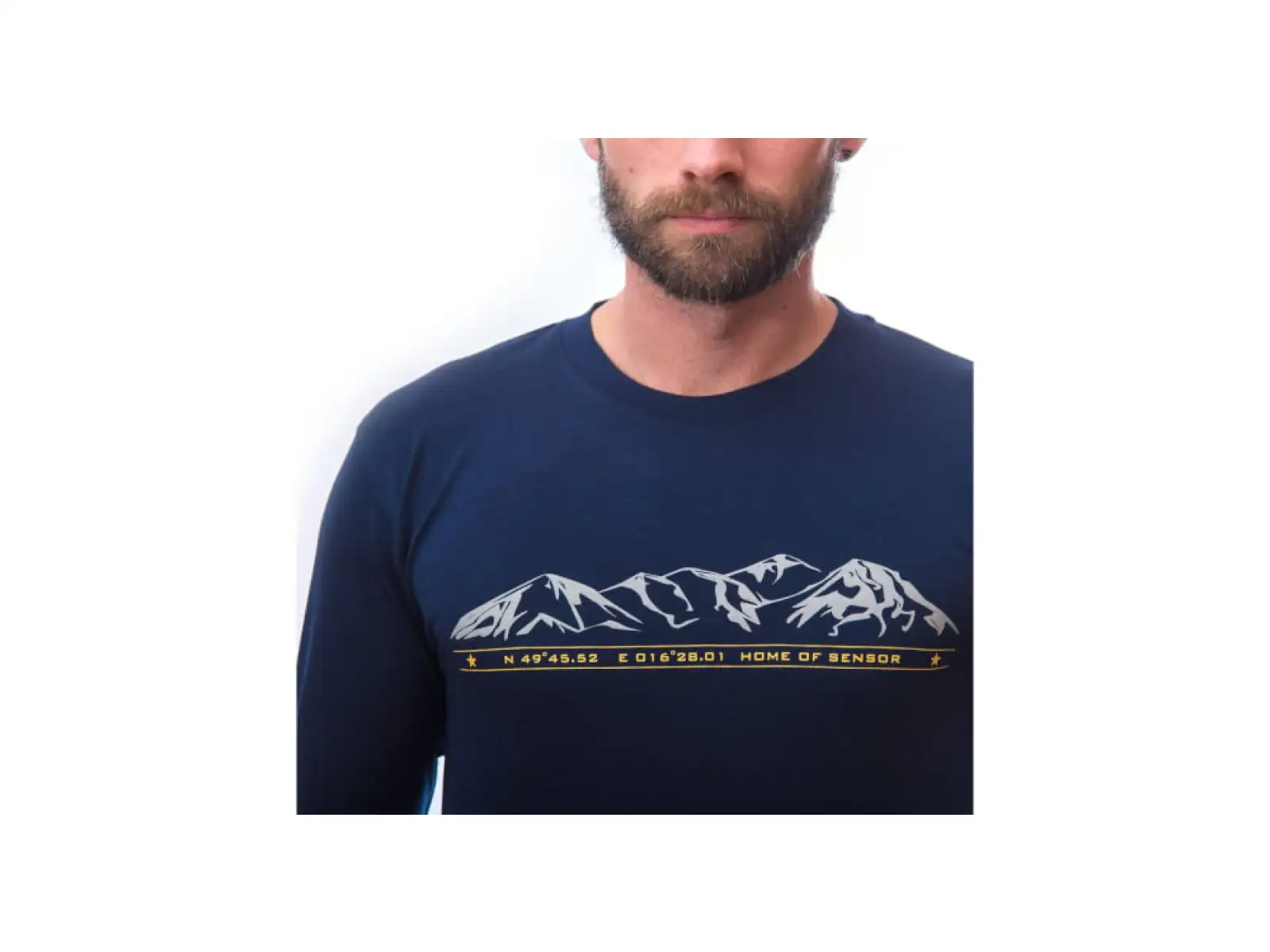Sensor Merino Active PT Mountains men's shirt long sleeve Deep Blue