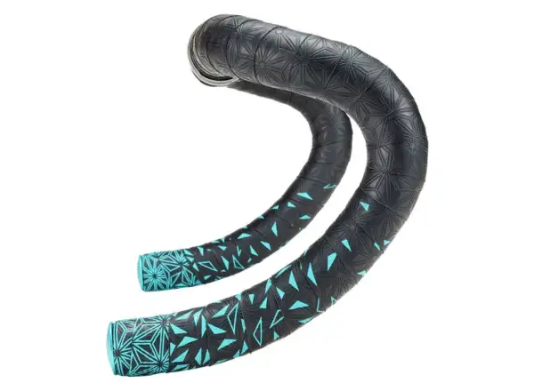 Supacaz Super Sticky Kush Star Fade bar tape celeste star fade/celeste plugs