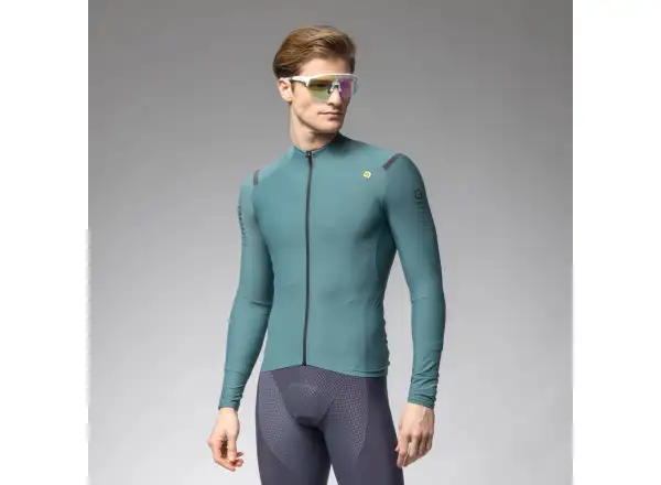 Alé R-EV1 Warm Race men's jersey insulated long sleeve Pier Green