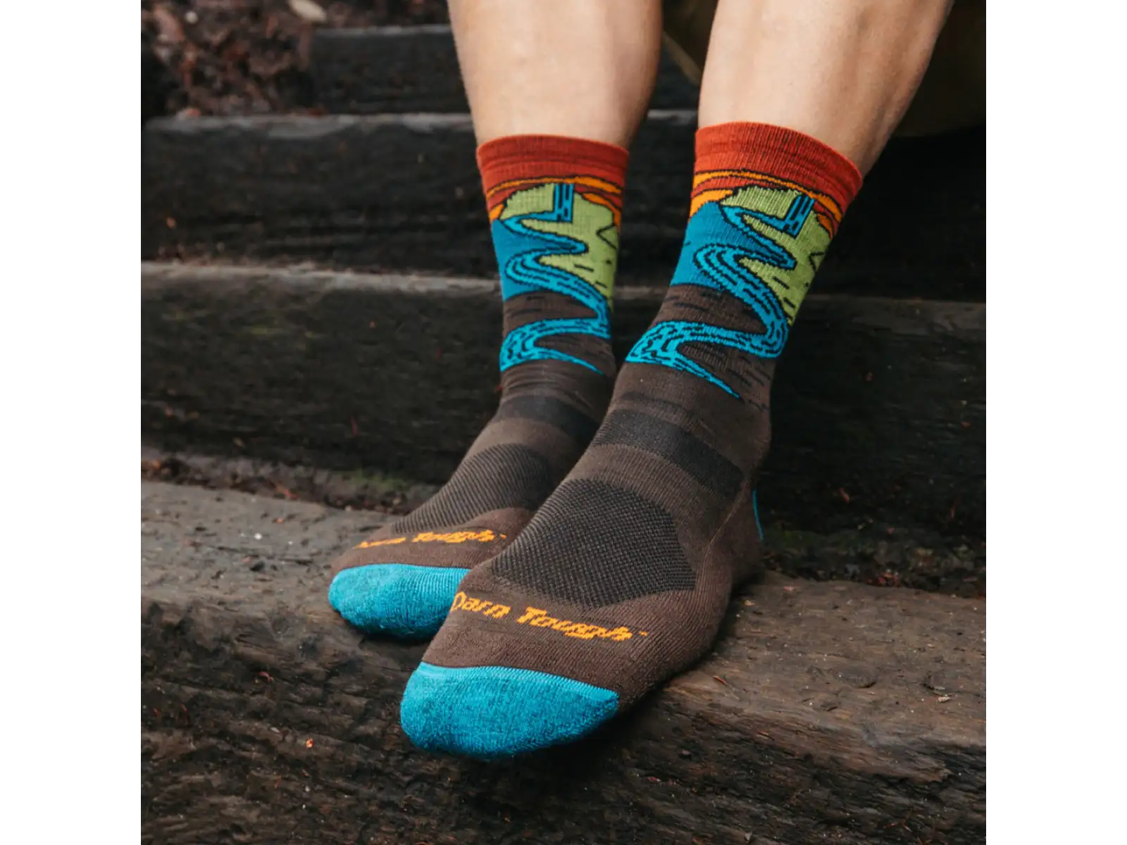 Darn Tough Chasing Waterfalls Micro Crew Lightweight Cushion men's socks Earth