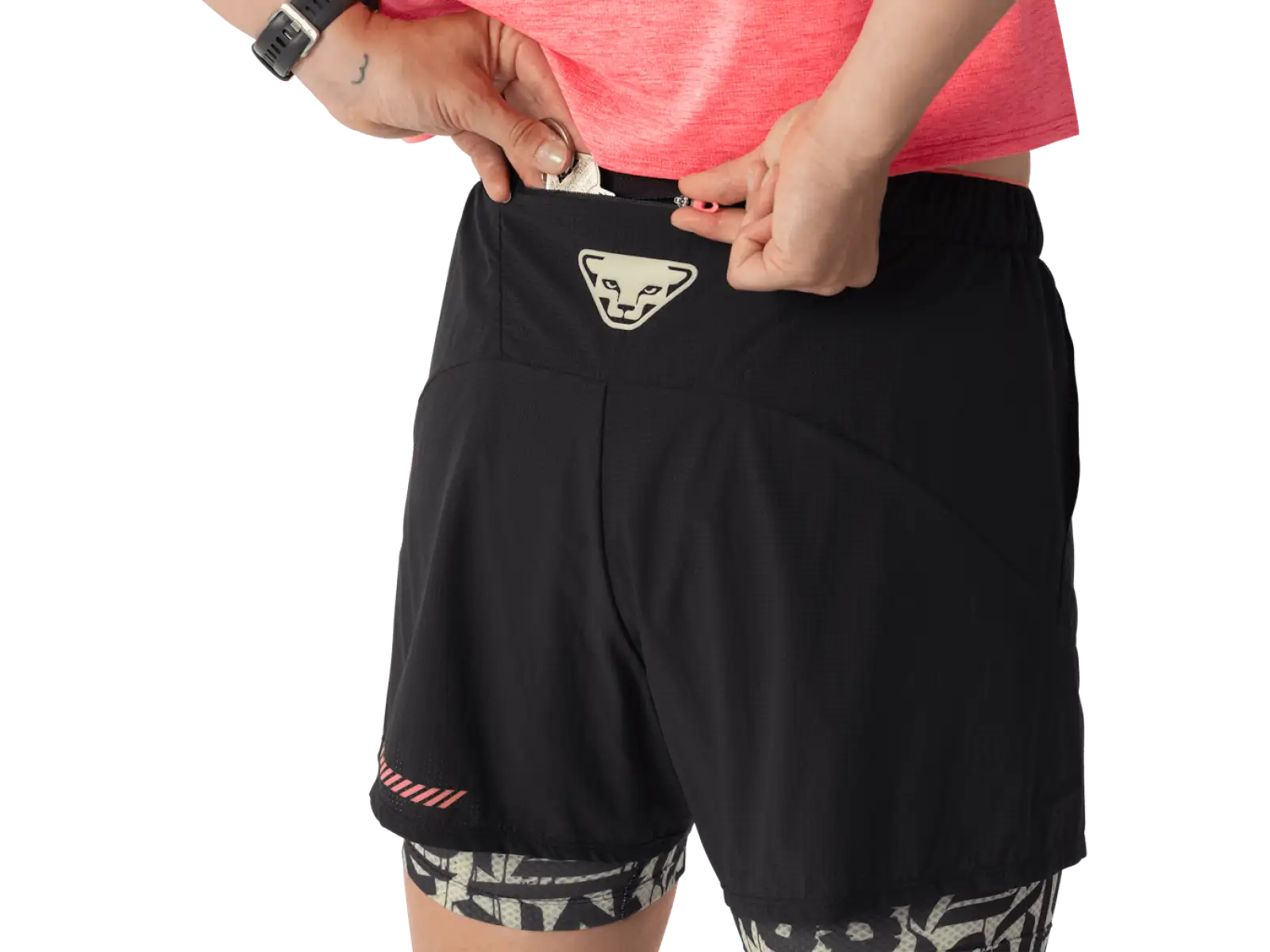 Dynafit Trail 2in1 women's running shorts Black Out/Overcast