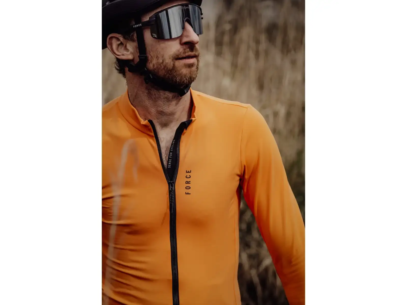 Force Endless cycling jersey long sleeve orange