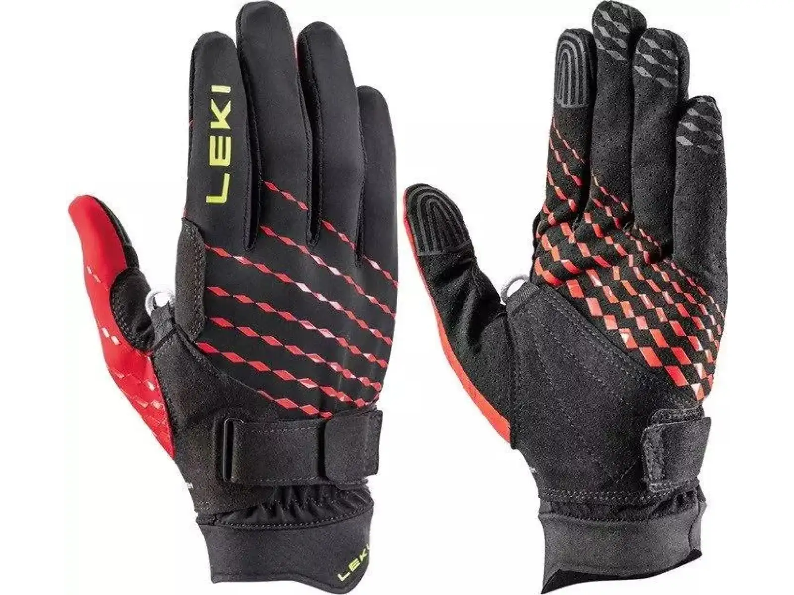Leki Ultra Trail Breeze Shark gloves Black/Red/Neon Yellow