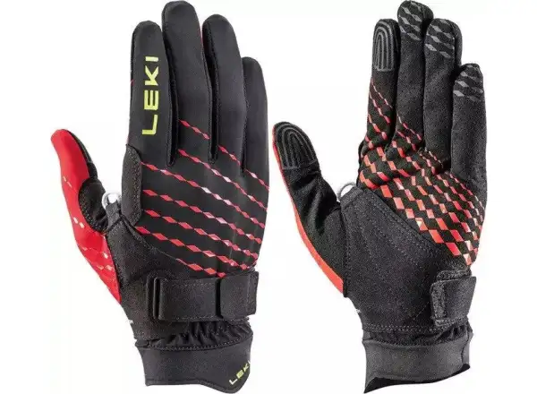 Leki Ultra Trail Breeze Shark gloves Black/Red/Neon Yellow