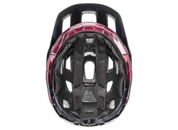 Uvex React Mips helmet Black/Ruby Red Matt