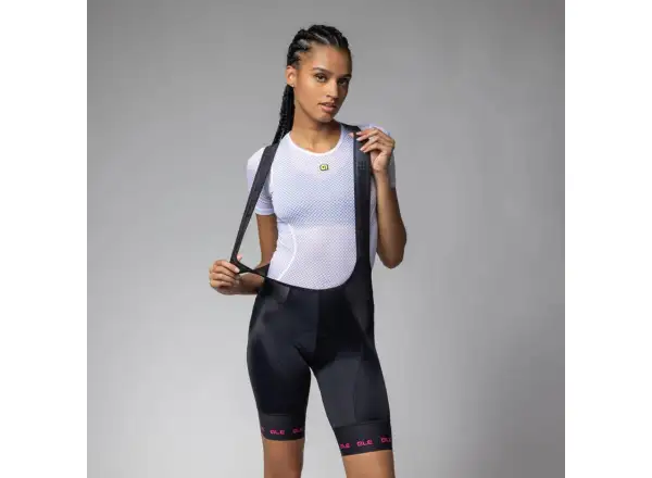 Alé PR-E Strada 2.0 women's shorts with padding and braces Fucsia