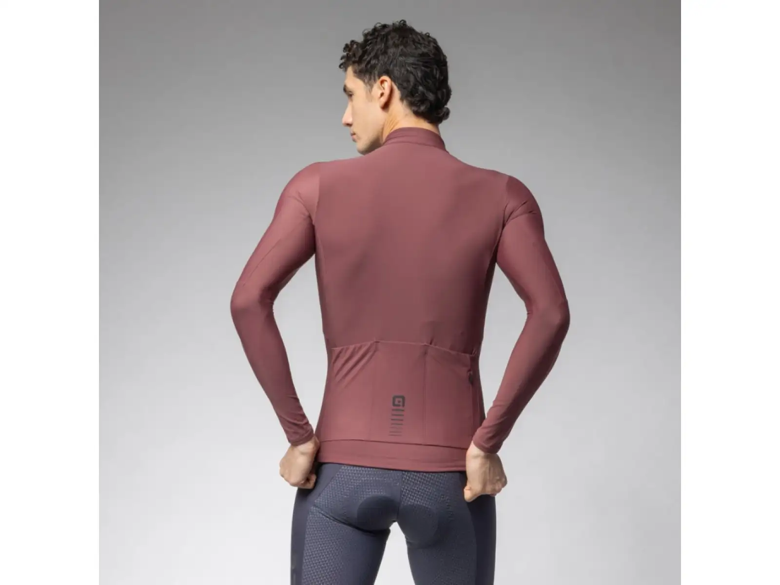Alé R-EV1 Warm Race men's insulated jersey long sleeve Burgundy