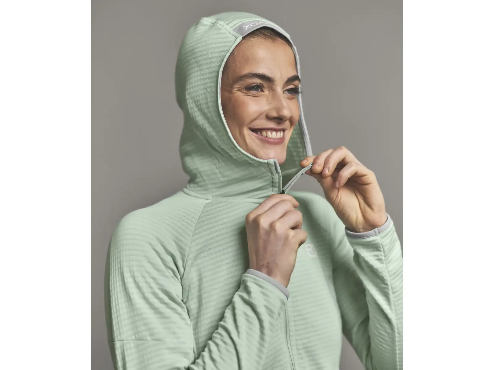 Ortovox Fleece Light Grid Hoody women's sweatshirt Green Acid