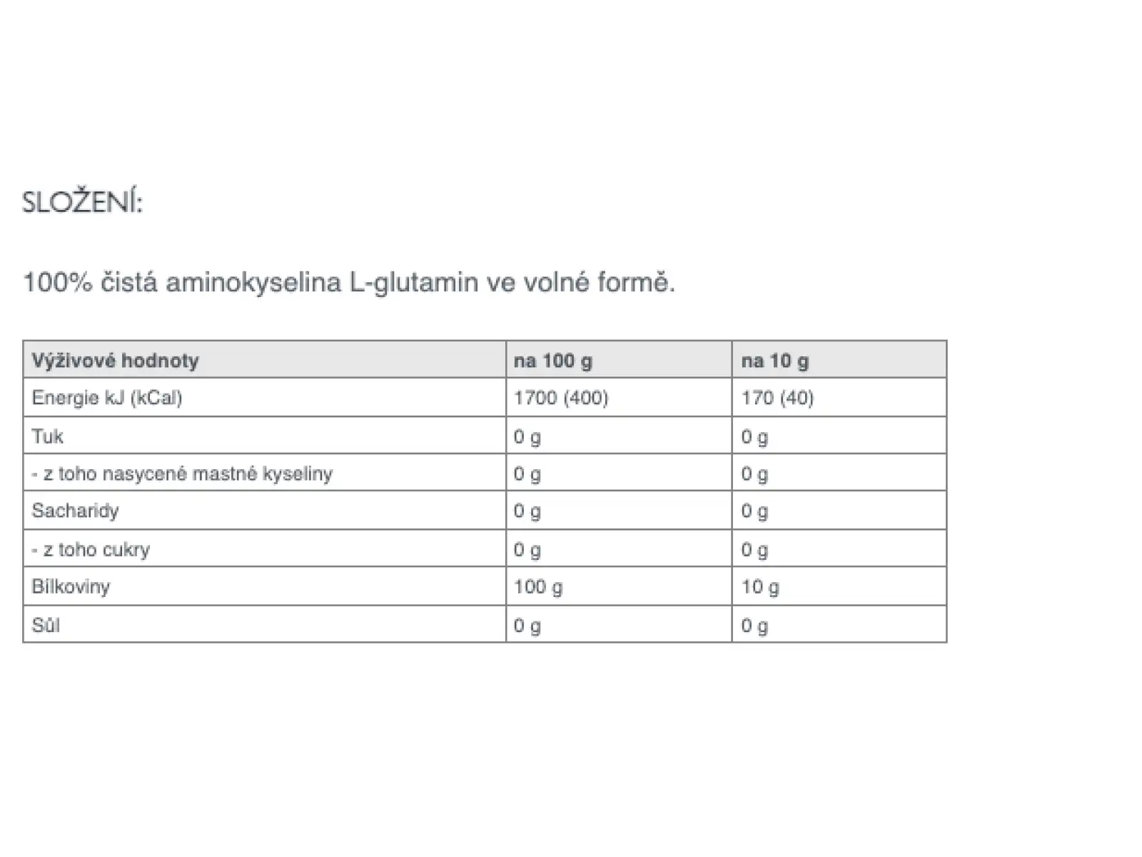 Sponser L-glutamine 100% Pure glutamine 350 g
