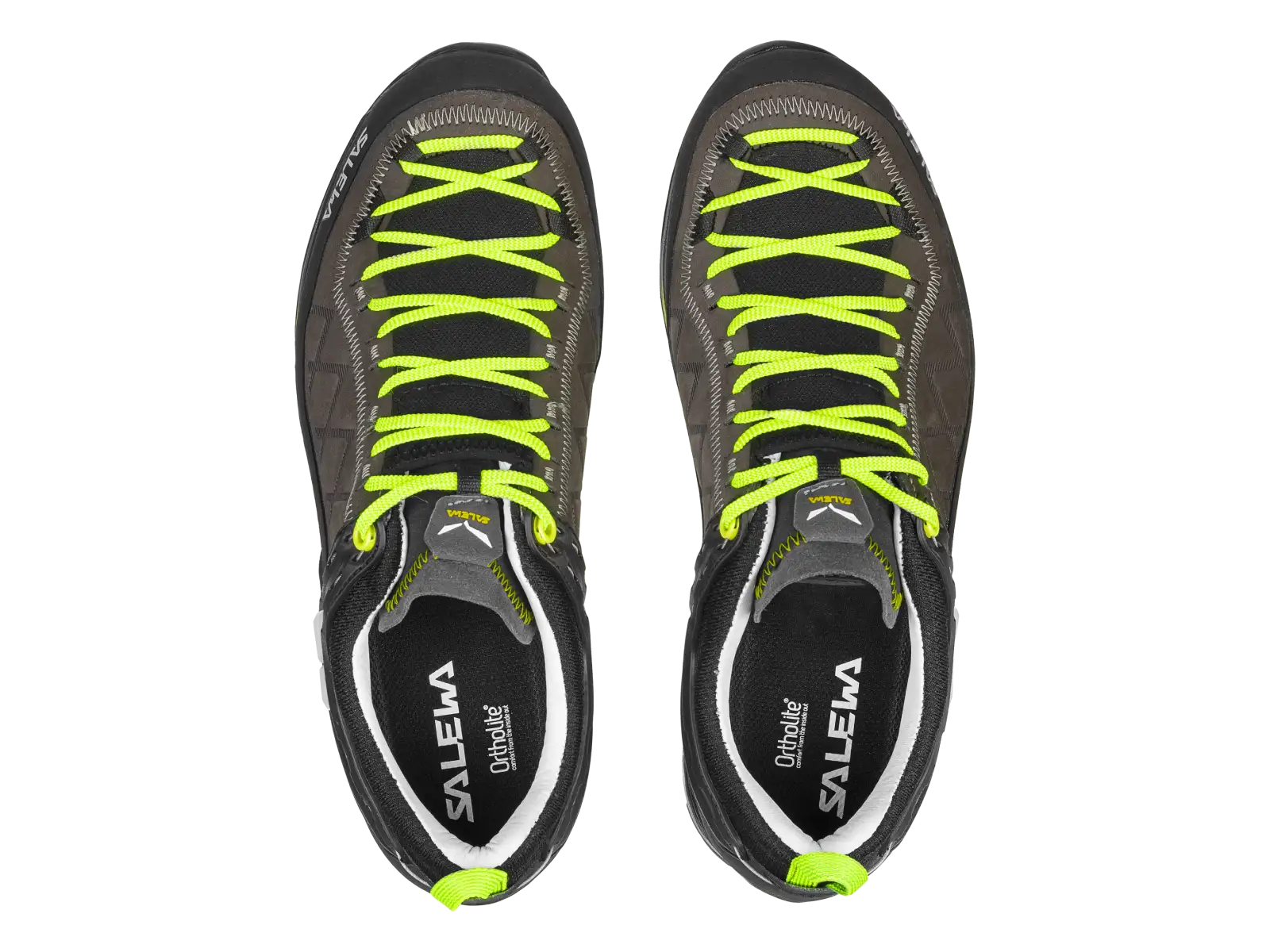 Salewa Mountain Trainer 2 Leather men's shoes Smoked/Fluo Green