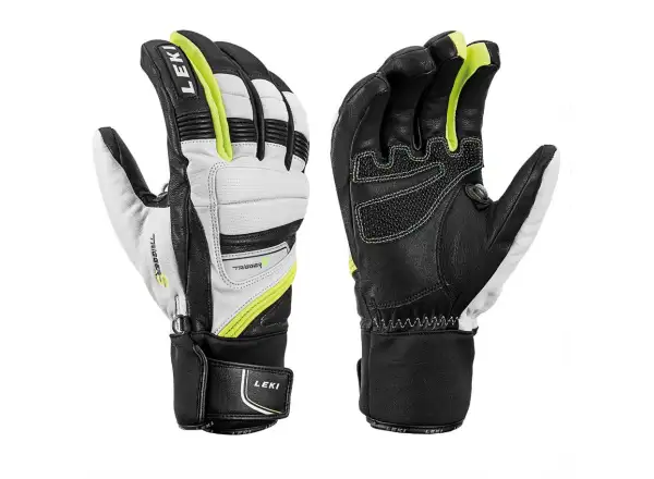 Leki Griffin Prime S alpine gloves white/black/yellow