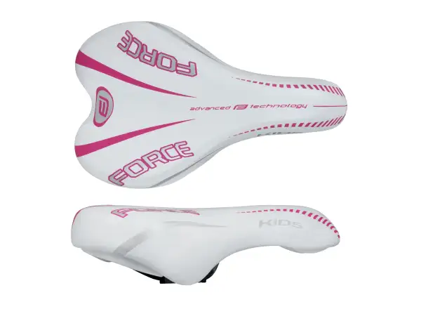 Force Kids 16-20" children's saddle white-pink