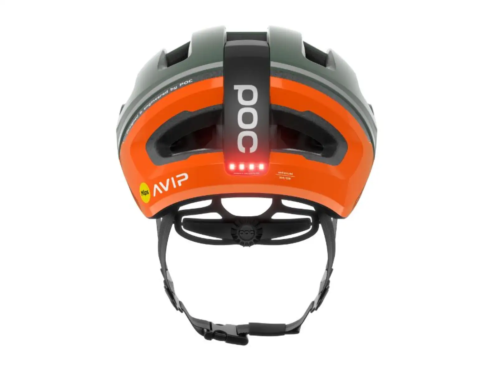POC Omne Beacon MIPS cycling helmet Fluorescent Orange AVIP/Epidote Green Matt