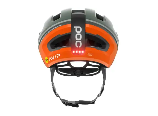 POC Omne Beacon MIPS cycling helmet Fluorescent Orange AVIP/Epidote Green Matt