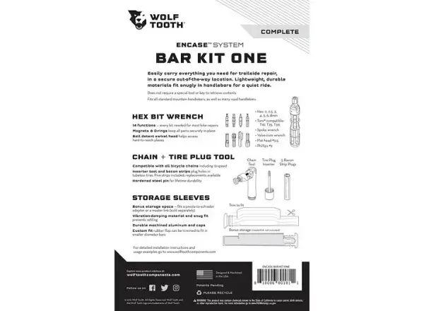 Wolf Tooth EnCase System Bar tool set One for 17.5 mm handlebars