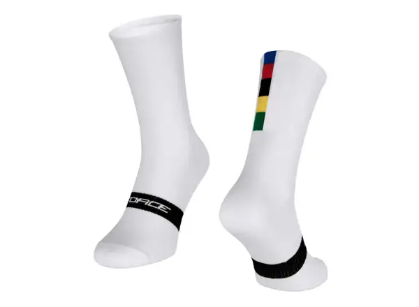 Force Long Pro Champion Slim cycling socks white