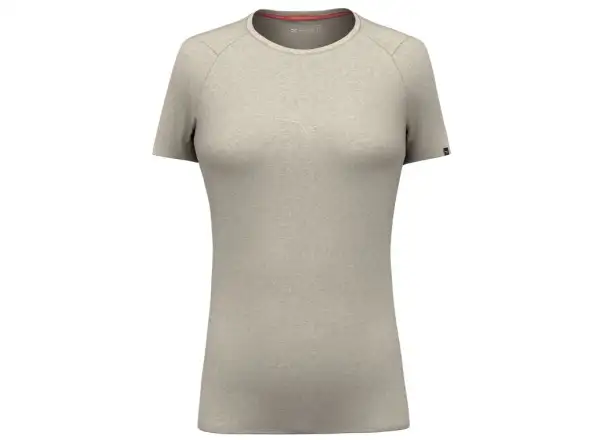 Salewa Pure Eagle Sketch Merino women's T-shirt short sleeve Oatmeal melange