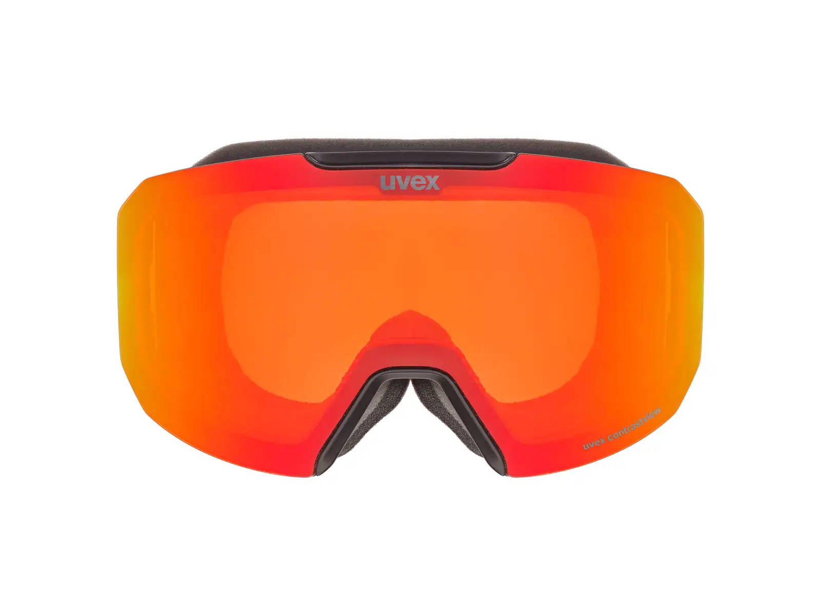 Uvex Evidnt Attract ski goggles black matt/red-orange