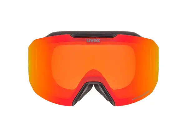 Uvex Evidnt Attract ski goggles black matt/red-orange