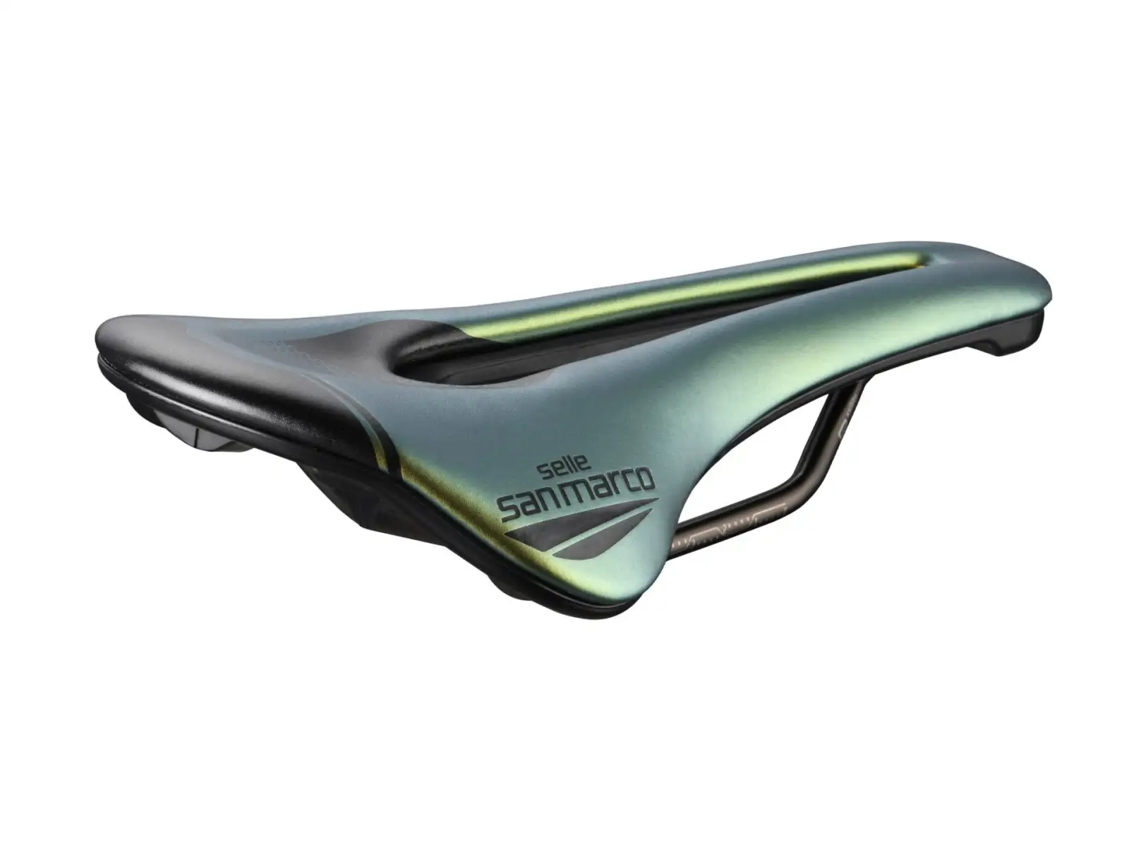 Selle San Marco Shortfit 2.0 Open-Fit Racing Wide saddle Iridescent Gold