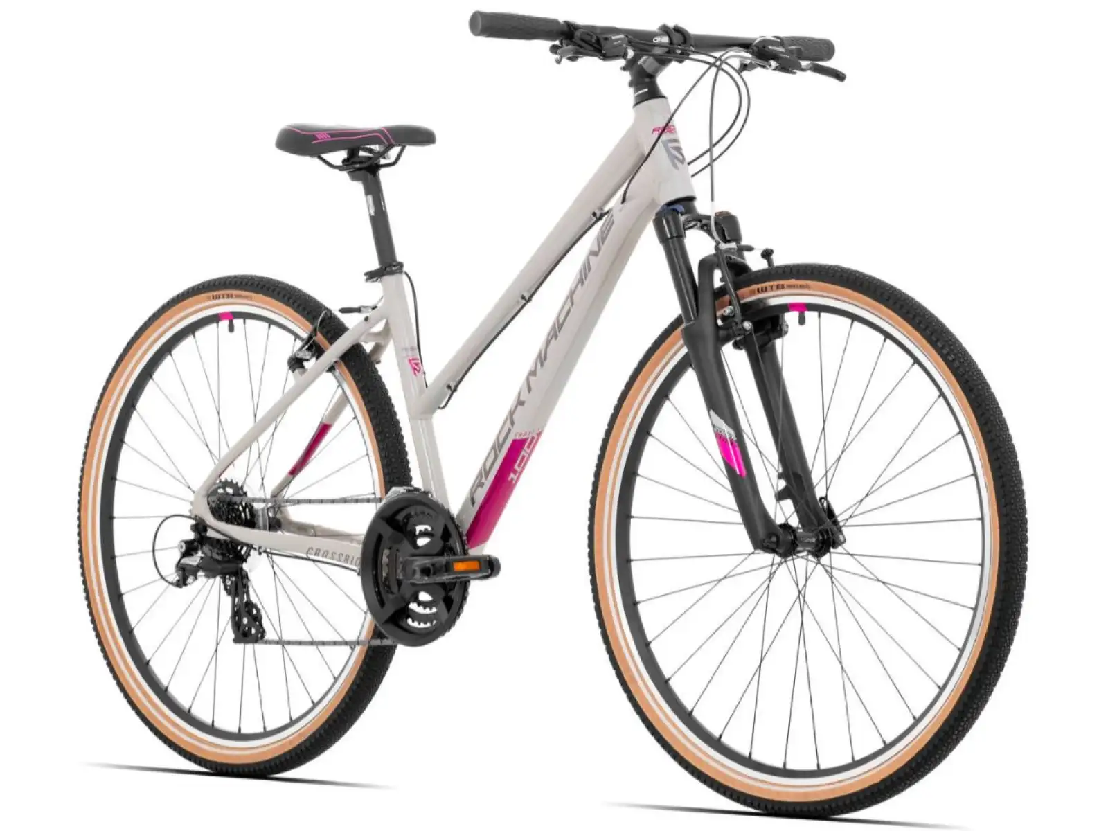 Rock Machine CrossRide 100 Lady gloss light grey/dark grey trekking bike