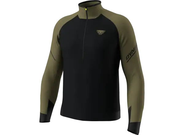 Dynafit Alpine Zip men's running shirt long sleeve Military green/0910