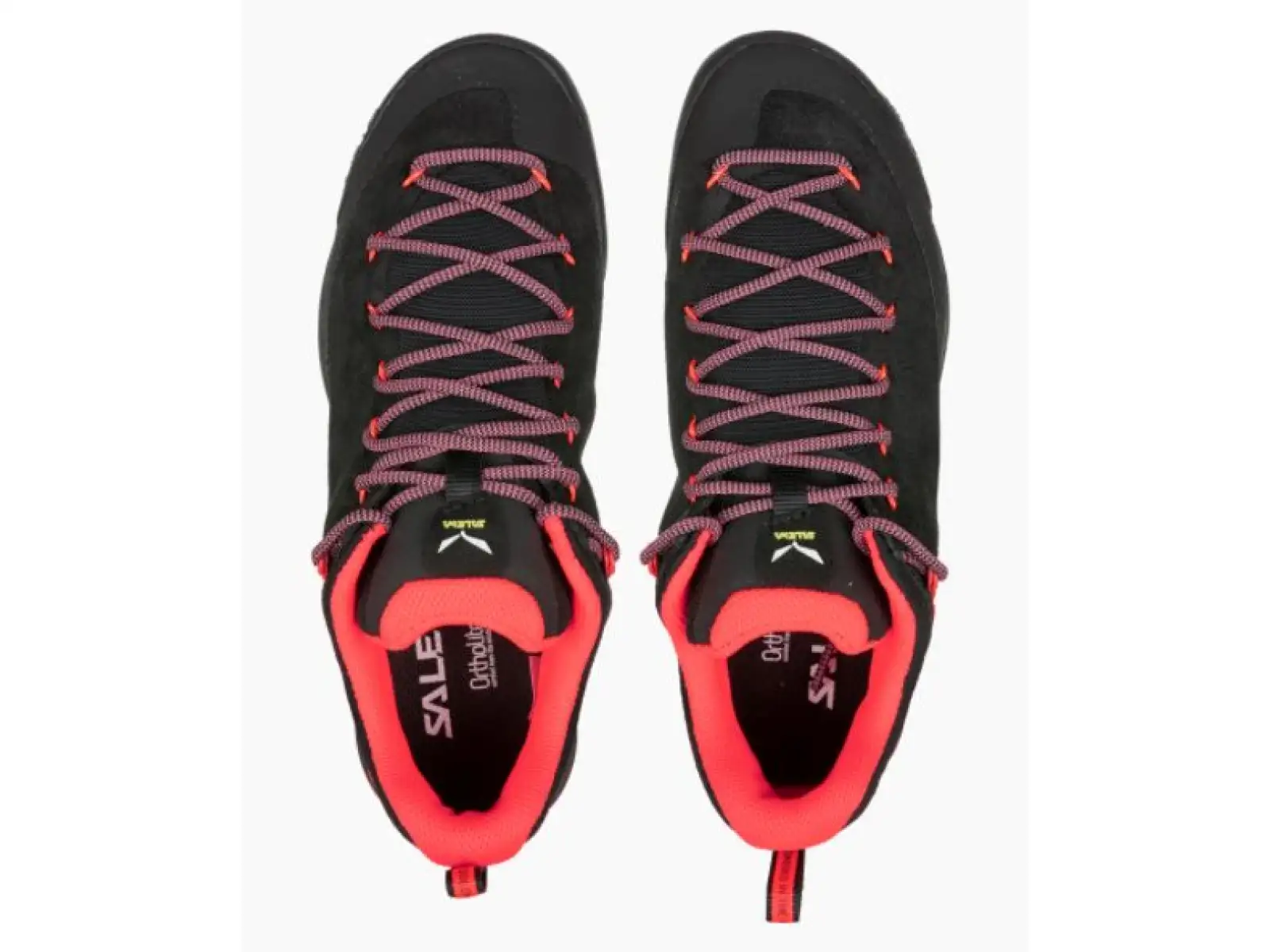 Salewa WS Wildfire Leather Shoes Women Black/Fluo Coral