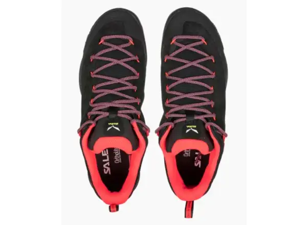 Salewa WS Wildfire Leather Shoes Women Black/Fluo Coral