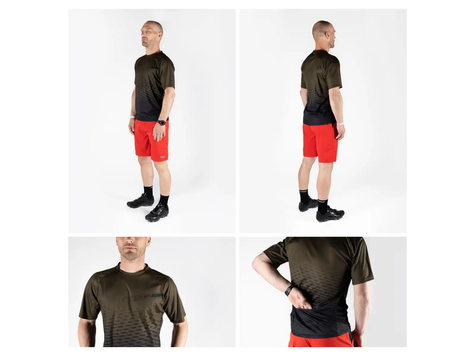 Force Angle MTB men's jersey short sleeve army