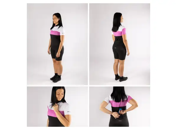 Force View Lady jersey short sleeve black/white/pink