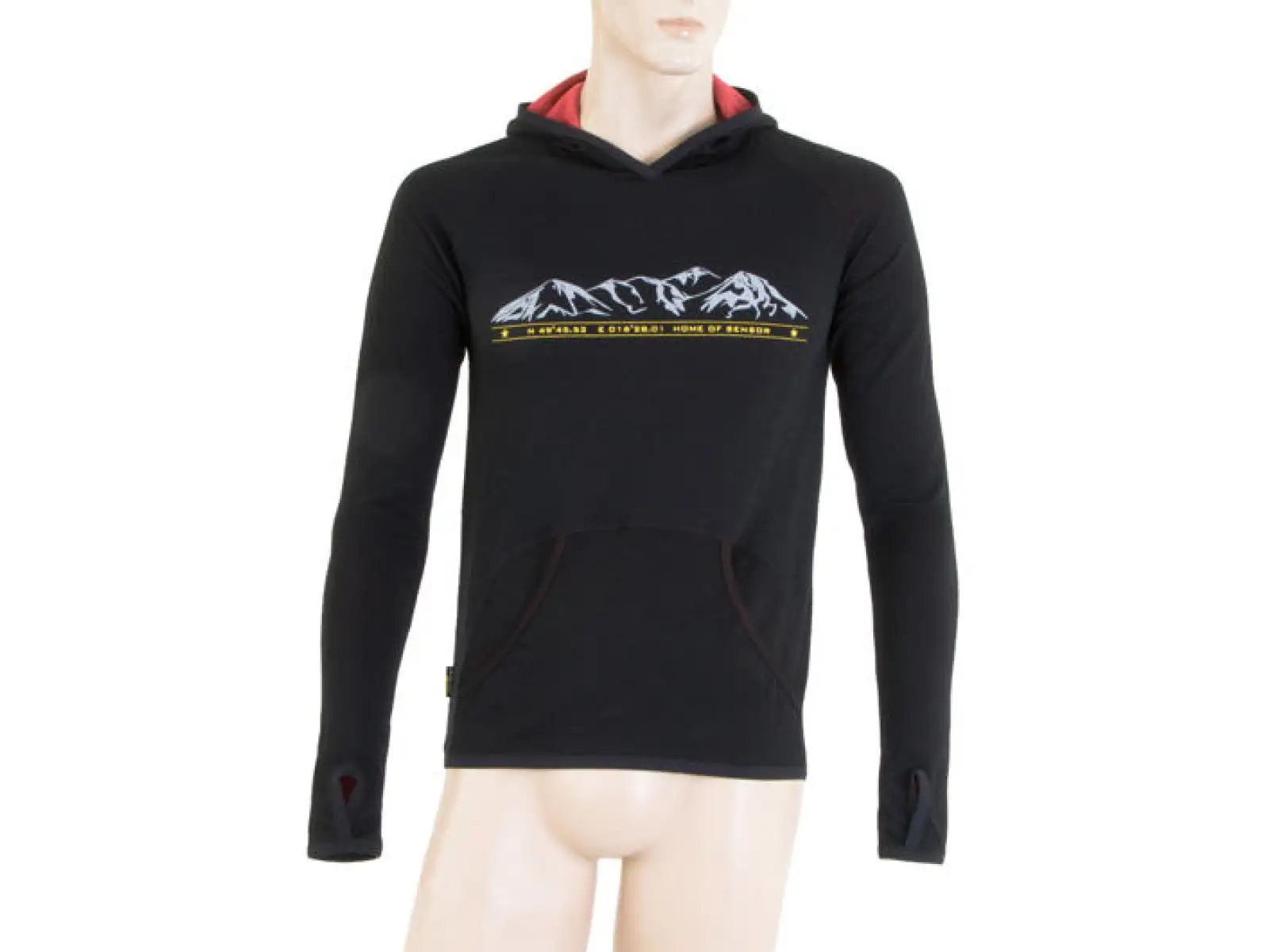 Sensor Merino Upper Mountains men's hoodie black