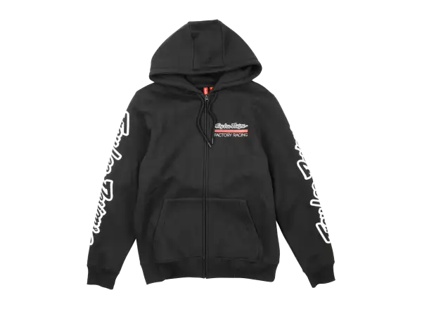 Troy Lee Designs Factory Racing men's zip-up hoodie Black heather/Red