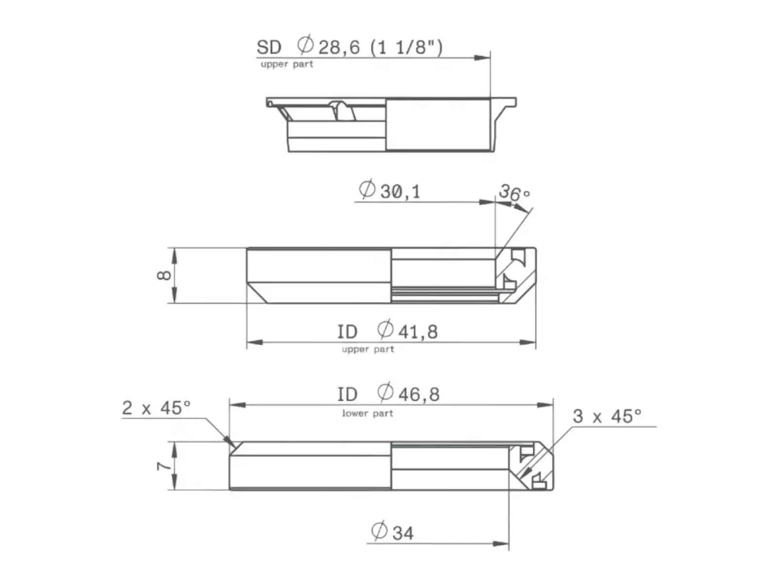 Acros IS42/IS47 headset bearing set