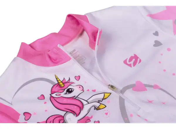 Etape Rio short sleeve kids jersey white/pink