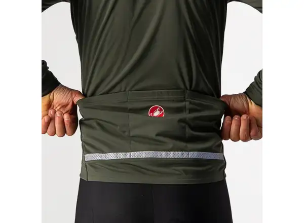 Castelli Go men's jacket military green/fiery red