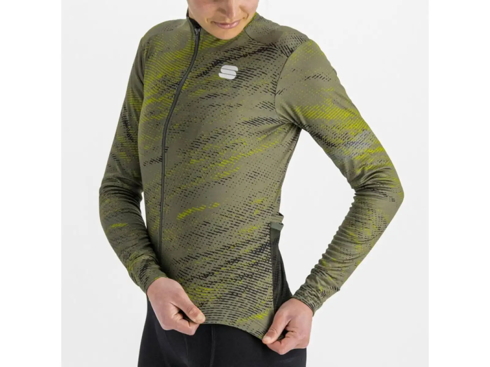 Sportful Cliff Supergiara Thermal women's jersey long sleeve beetle guacamole black