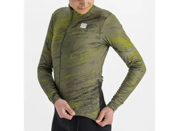 Sportful Cliff Supergiara Thermal women's jersey long sleeve beetle guacamole black