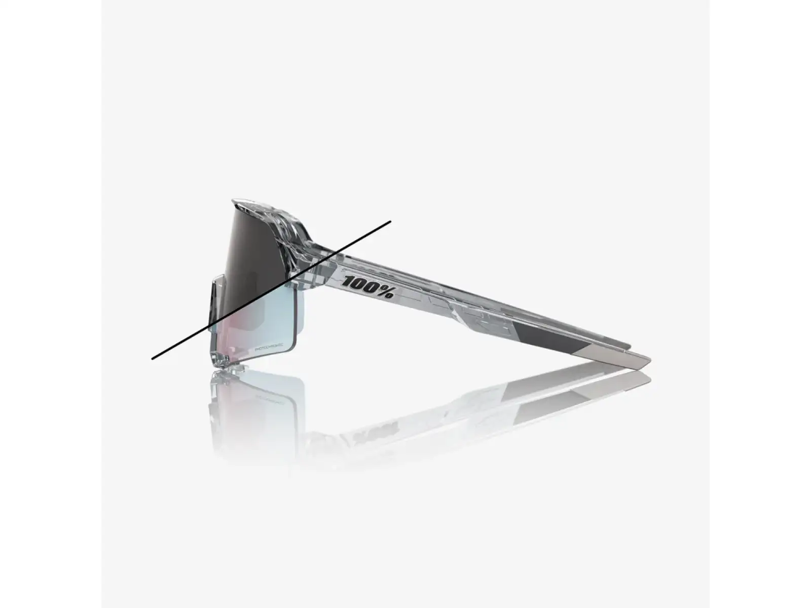 100% S3 sunglasses Polished Translucent Grey/Rose Gold Mirror Photochromic