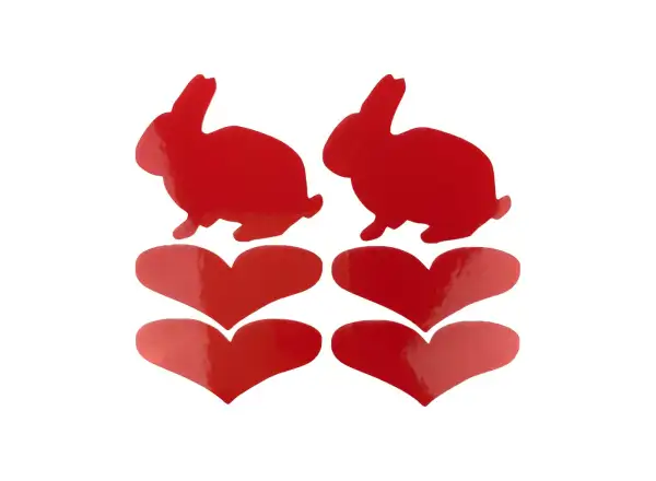 Shaman Racing reflective stickers rabbit set 6 pcs red