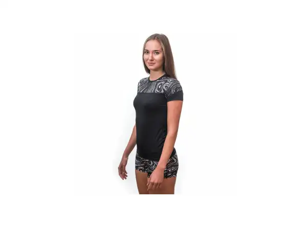 Sensor Coolmax Impress women's T-shirt short sleeve black/sea